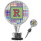 Blue Madras Plaid Print Wine Bottle Stopper (Personalized)