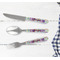 Blue Madras Plaid Print Cutlery Set - w/ PLATE