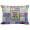 Blue Madras Plaid Print Decorative Baby Pillowcase - 16"x12" w/ Initial