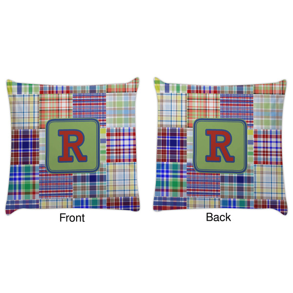 Blue Madras Plaid Print Decorative Pillow Case - Approval