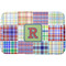 Blue Madras Plaid Print Dish Drying Mat w/ Initial