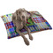 Blue Madras Plaid Print Dog Bed - Large LIFESTYLE