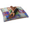 Blue Madras Plaid Print Dog Bed - Small w/ Initial