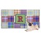 Blue Madras Plaid Print Dog Towel (Personalized)