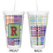 Blue Madras Plaid Print Double Wall Tumbler with Straw - Approval