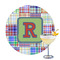 Blue Madras Plaid Print Printed Drink Topper (Personalized)
