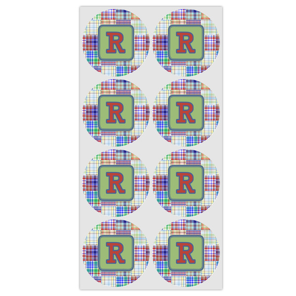 Blue Madras Plaid Print Drink Topper - Medium - Set of 12