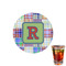Blue Madras Plaid Print Drink Topper - XSmall - Single with Drink