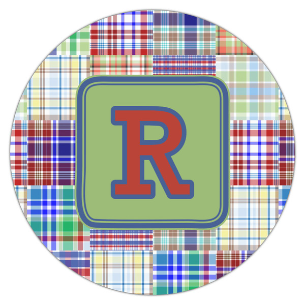 Blue Madras Plaid Print Drink Topper - XSmall - Single