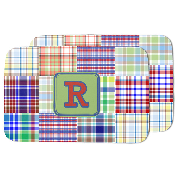 Blue Madras Plaid Print Drying Dish Mat - MAIN