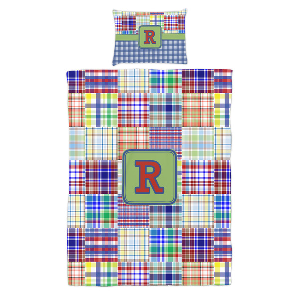 Blue Madras Plaid Print Duvet Cover Set - Twin - Alt Approval