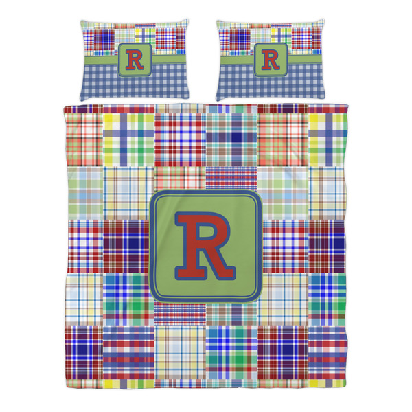 Blue Madras Plaid Print Duvet cover Set - Queen - Alt Approval