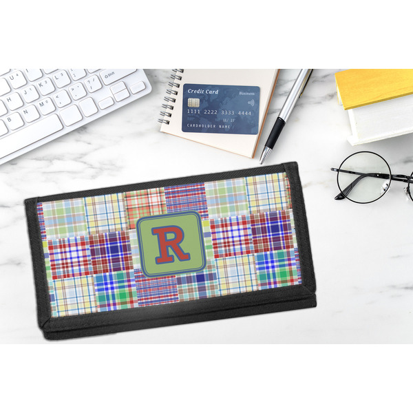 Blue Madras Plaid Print DyeTrans Checkbook Cover - LIFESTYLE