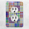 Blue Madras Plaid Print Electric Outlet Plate - LIFESTYLE
