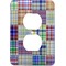 Blue Madras Plaid Print Electric Outlet Plate