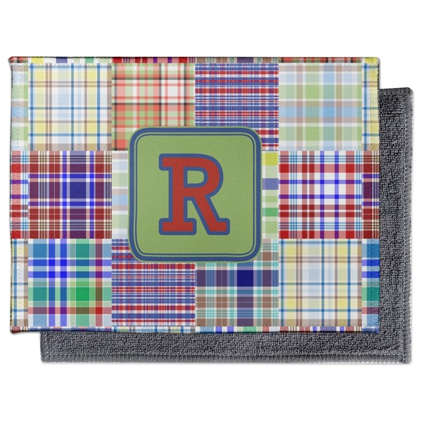 Blue Madras Plaid Print Electronic Screen Wipe - Flat