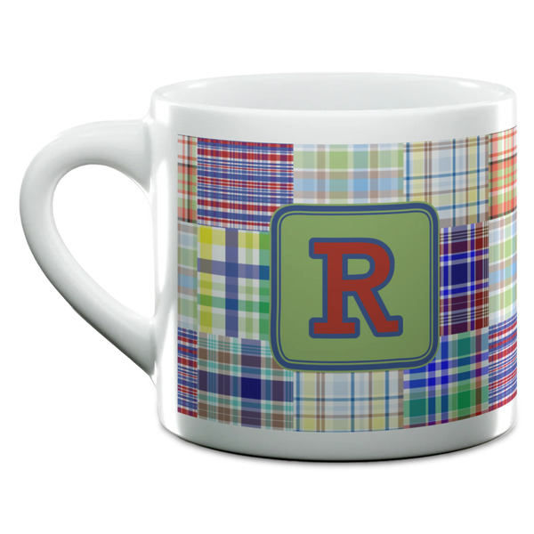 Blue Madras Plaid Print Espresso Cup - 6oz (Double Shot) (MAIN)