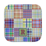 Blue Madras Plaid Print Face Towel (Personalized)