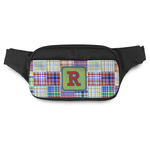 Blue Madras Plaid Print Fanny Pack - Modern Style (Personalized)
