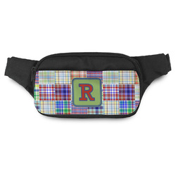Blue Madras Plaid Print Fanny Pack - Modern Style (Personalized)
