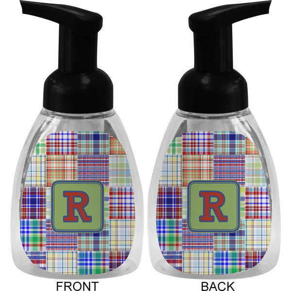 Blue Madras Plaid Foam Soap Bottle (Front & Back)