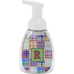 Blue Madras Plaid Print Foam Soap Bottle (Personalized)