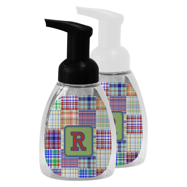 Blue Madras Plaid Print Foam Soap Bottles - Main