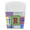 Blue Madras Plaid Print French Fry Favor Box - Front View