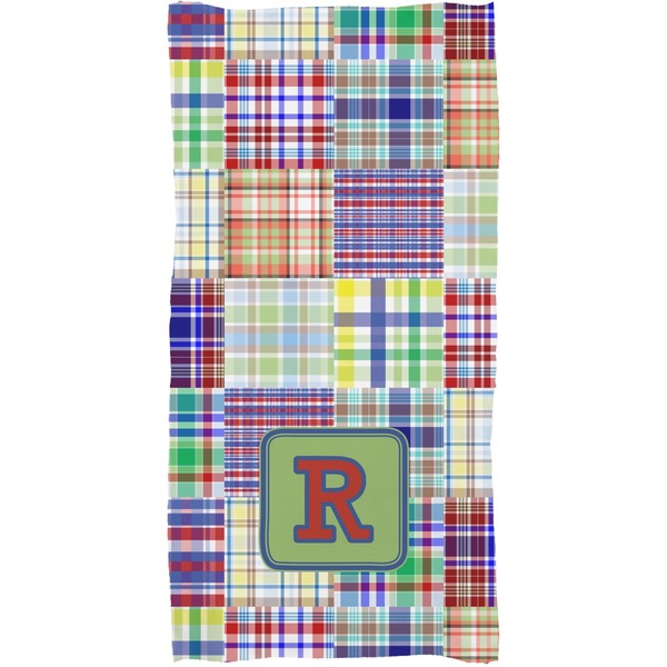 Blue Madras Plaid Print Full Sized Bath Towel - Apvl