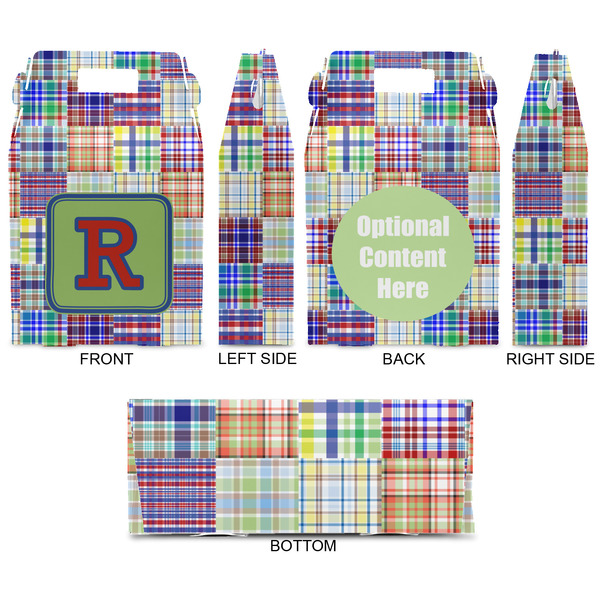 Blue Madras Plaid Print Gable Favor Box - Approval