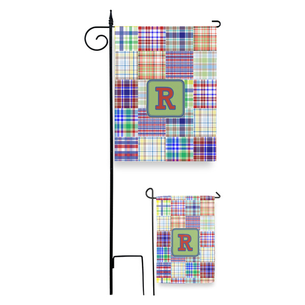 Blue Madras Plaid Print Garden Flag - PARENT/MAIN