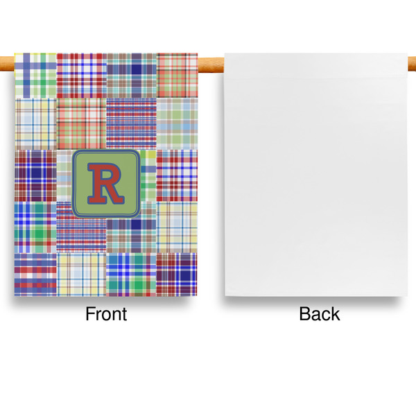 Blue Madras Plaid Print Garden Flags - Large - Single Sided - APPROVAL