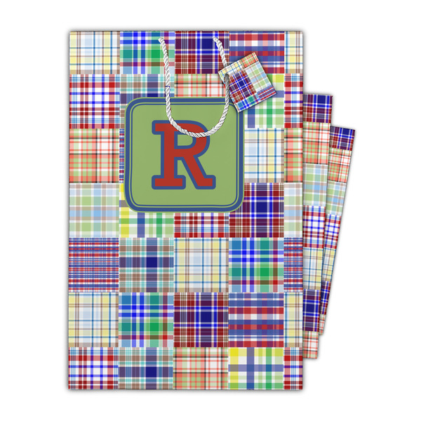 Blue Madras Plaid Print Gift Bags - Parent/Main