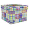 Blue Madras Plaid Print Gift Boxes with Lid - Canvas Wrapped - XX-Large - Front/Main