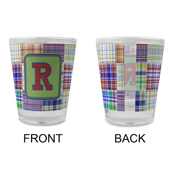 Blue Madras Plaid Print Glass Shot Glass - Standard - APPROVAL