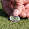 Blue Madras Plaid Print Golf Ball Marker - Hand