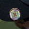 Blue Madras Plaid Print Golf Ball Marker Hat Clip - Gold - On Hat