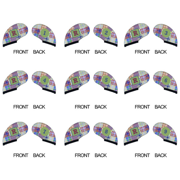 Blue Madras Plaid Print Golf Club Covers - APPROVAL (set of 9)