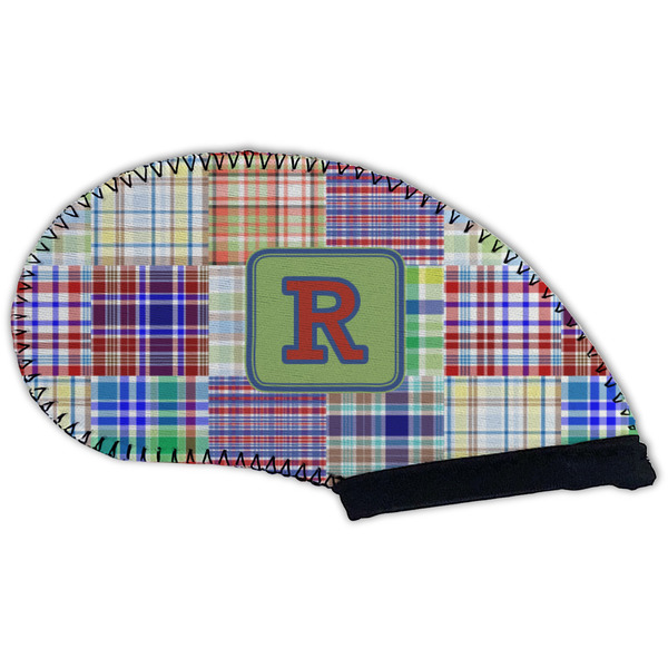 Blue Madras Plaid Print Golf Club Covers - BACK