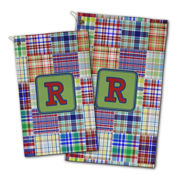Blue Madras Plaid Print Golf Towel - PARENT (small and large)