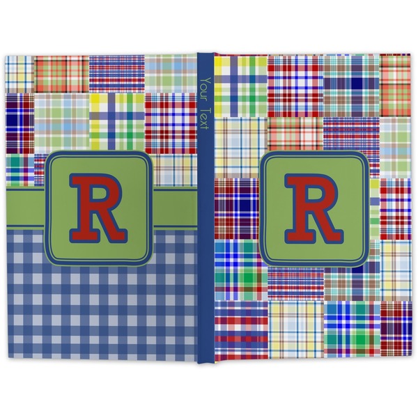 Blue Madras Plaid Print Hard Cover Journal - Apvl