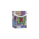 Blue Madras Plaid Print Jewelry Gift Bags (Personalized)