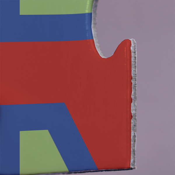 Blue Madras Plaid Print Jigsaw Puzzle 30 Piece  - Close Up