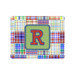 Blue Madras Plaid Print Jigsaw Puzzles (Personalized)