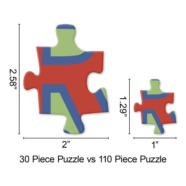 Blue Madras Plaid Print Jigsaw Puzzle - Piece Comparison