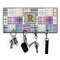 Blue Madras Plaid Print Key Hanger w/ 4 Hooks w/ Initial