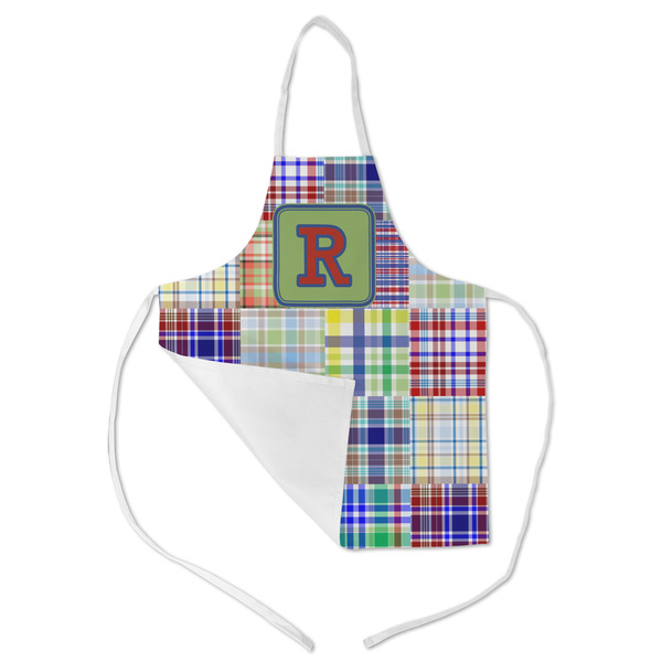 Blue Madras Plaid Print Kid's Aprons - Medium - Main (med/lrg)