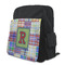 Blue Madras Plaid Print Preschool Backpack (Personalized)
