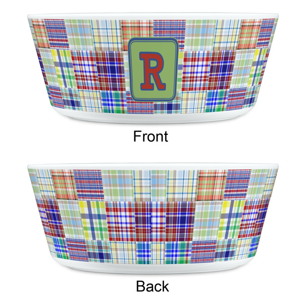 Blue Madras Plaid Print Kids Bowls - APPROVAL