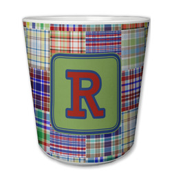 Blue Madras Plaid Print Plastic Tumbler 6oz (Personalized)